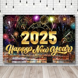 Happy New Year Colorful 2025 Banner, New Years Eve Party Supplies Colorful Backdrop 2025 Happy New Year Decorations 2025 Happy New Year Banner 2025 Nye Banner for New Years Eve Party Supplies 2025