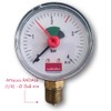 Schläfer 0930163 Hydraulic Pressure Gauge Vertical Radial Connection 1/4 Inch
