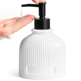 Nova Joy Kitchen Soap Dispenser, Hand Soap Dispenser Made of Ceramic, Soap Dispenser Bathroom and Kitchen, Soap Dispenser, Lotion Dispenser for Bathroom and Kitchen, Pump Dispenser