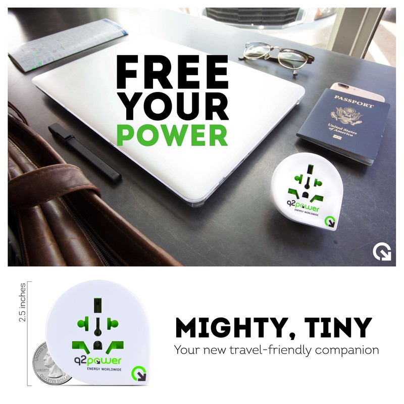 Q2 Power | Qdapter USB World to Europe | Universal-Reiseadapter