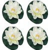 4Pcs Artificial Flowers Water Lily Foam Lotus Flower Pond Decor