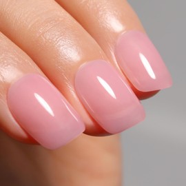 Firedeep Jelly Light Pink Gel Nail Polish 16ML Sheer Nude Pink UV/LED Soak Off Gel Polish for Spring Summer French Manicure DIY 1Pcs