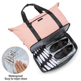 TWOOKTY Travel Duffle Bag Weekender Bag with Shoe Compartment, Waterproof Travel Bag, Carry on Overnight Tote Bag