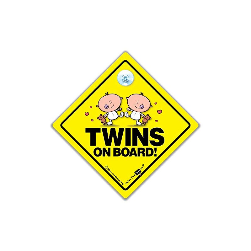 Twins On Board Car Sign, Baby on Board Sign in