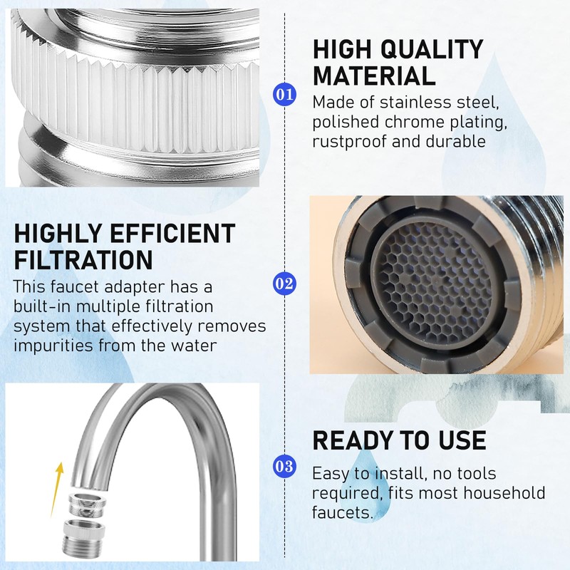 Faucet to Garden Hose Adapter - 3/4" GHT Thread Brass