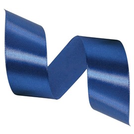 Dark Blue Satin Ribbon 1-1/2 Inches x 25 Yards, Solid Color Fabric Ribbon for Gift Wrapping, DIY Crafts, Hair Bows Making, Wreath, Wedding Party Decoration and Sewing Projects