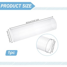 OLYCRAFT Acrylic Round Tube 12 inch Long Clear Rigid Acrylic Pipe 3.2 inch ID 3.3 inch OD Clear Round Tube Hollow Round Bar Rod for DIY Crafts Lamps Aquarium Fish Tank Architectural Model Making