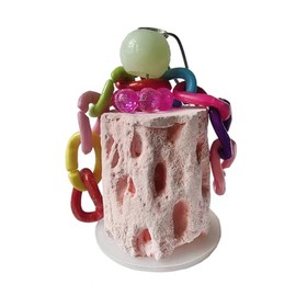 Fuwok Bird Chew Toy Calcium Teeth Grinding Chew Treats Toy for Hamster Bird Parrot African Grey Parakeets Cockatiels Small Animal (Brown Tree)