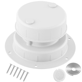 WanDwel Aluminum RV Plumbing Vent Cap Cover with Screen - Weatherproof Metal Replacement Kit for Camper, Travel Trailer, Motorhome Sewer Roof Top - Fit for 1" to 2-3/8" OD Pipe (White, 1 Pack)