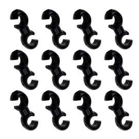 Newnewone 24 Black Plastic Rotating S-Hook Bike Cable Clips, 360° Rotating Clips, Clamps, Bicycle Buckle Hose Brake Gear Cable Housing Fixing Holder Guide for Cycling Bicycle MTB