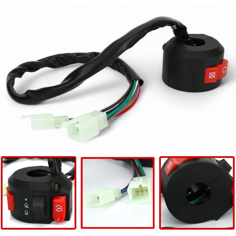 ATV Handlebar Mount Left Starter Kill Light Switch Button –