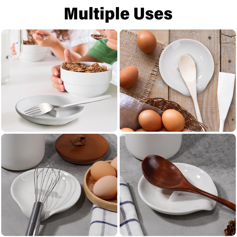 FFQ Egg Cracker Spoon Holder, Spoon Rest for Kitchen, Ceramic