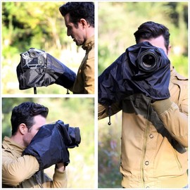 JJC Waterproof DSLR Camera Lens Rain Cover Raincoat Gear Outdoor Dust Sleeve Protector for Canon EOS 5D4 5D3 5DM4 5DM3 5D Mark IV 5D Mark III 5DS 5DSR 7DM2 7D Mark II 7D EOS-1DX 1Ds 1D Mark IV III II