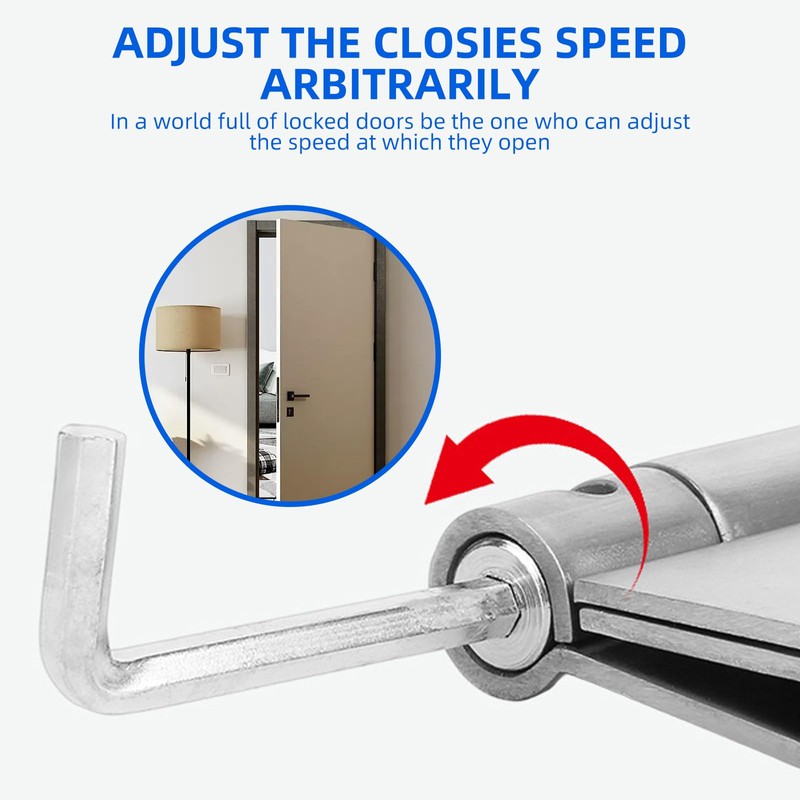 (2 Pack) Self Closing Door Hinge, 6 inches,Auto Closing Spring