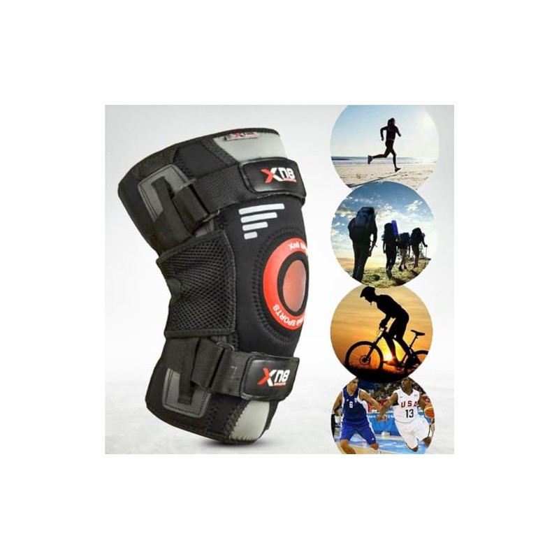XN8 Hinged Knee Support Brace Adjustable Open Patella Anti-Slip Breathable