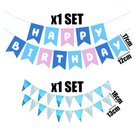 MEMOFYND 1 Piece Of Birthday Letter Flag And 1 Piece Of Pennant, Birthday Party Decorations, Party Scene Decoration, Party Supplies