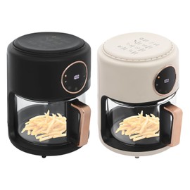 LUNUMAOS Mini Air Fryer, 3.8Qt Glass Air Fryer 360° Viewable Touch Screen with Digital Display Adjustable Temperature Works Cookware French Chicken Legs