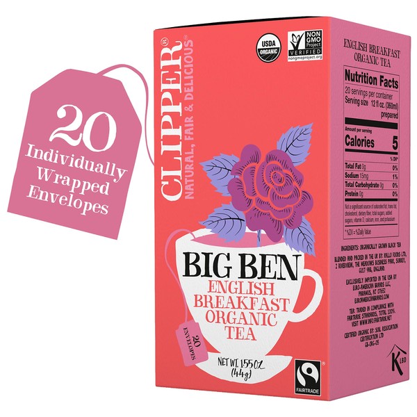 Clipper Organic Fairtrade English Breakfast, Big Ben - USDA Organic,