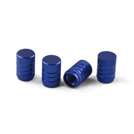 Aluminum Alloy Tire Valve Stem Caps, 4 Pack Universal Car Wheel Tire Valve Caps, Universal Stem Covers for Cars Trucks Motorcycles SUVs and Bikes (Blue/4PCS)