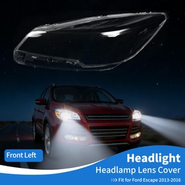 HOPESPANNER Headlight Lens Cover Headlight Headlamp Lense Clear Lens Cover for Ford Escape 2013-2016 Clear PC 1 Pcs Front Left Car