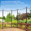 6 Pack String Light Poles,10 Ft Metal Poles with Fork