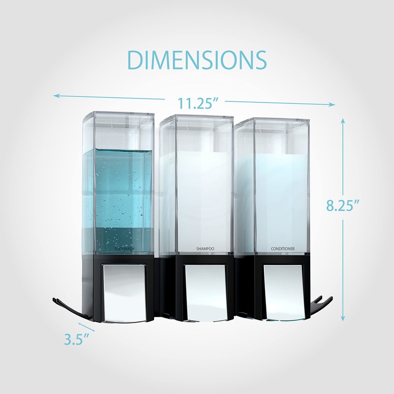 Better Living Products 77384 CLEVER Soap and Shower Triple Dispenser,