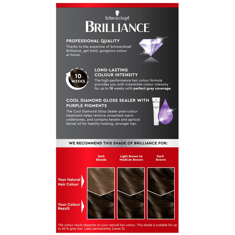 Schwarzkopf Brilliance Permanent Hair Colour, Cool Browns 81 Truffle Brown