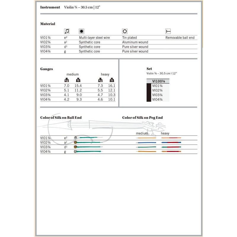 Thomastik-Infeld VI02.34 Vision Violin String, Single A String, Alum Wound/Synth