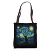 Stay Trashy Raccoon Van Gogh Starry Night Artwork Tote Bag