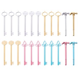 TYGFRT 22Pcs Ballpoint Pens, Key Shaped Gel Pens, Color Ink Gel Pens, Hammer Ballpoint Pens, Creative Learning Tool Pens