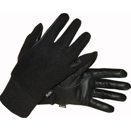 Ryda Ladies Fleece Back Leather Winter Horse Riding Gloves (Black, Medium)