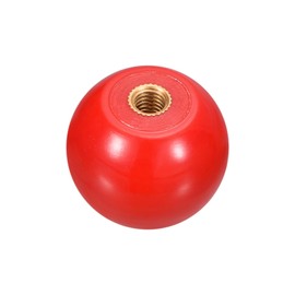 uxcell Threaded Ball Knobs, M6 Female Thread Thermoset Ball Knob 32mm Dia Round Operation Ball Handles with Copper Insert for Machine Lever Handle, Red