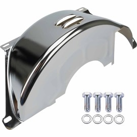 Speedway Motors Chrome Flexplate and Flywheel Dust Cover with Bolts, Compatible with GM 700R4, 4L60, & 4L60E Automatic Transmissions, Durable Steel Construction, Stock Replacement