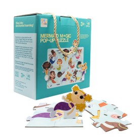 Crazy Little Books Mermaid Pop-Up Jigsaw Puzzle, Cardboard, 20'' x 15'' Fantasy Puzzle for Kids, Toys & Games