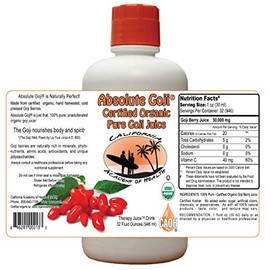 Absolute Goji - Pure Organic Goji Juice from CAOH (1 - 32 oz Bottle)