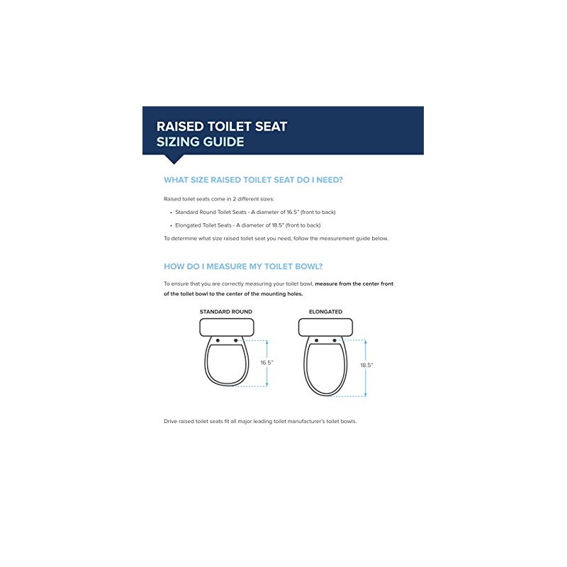 Drive Medical Raised Toilet Seat with Lock and Lid, Standard