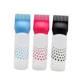 Baluue Hair Dye Shampoo Bottles Kit 3pcs Refillable Containers Comb for Salon Use
