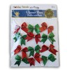 Mini Tie-On Christmas Bows - Red and Green Glitter -