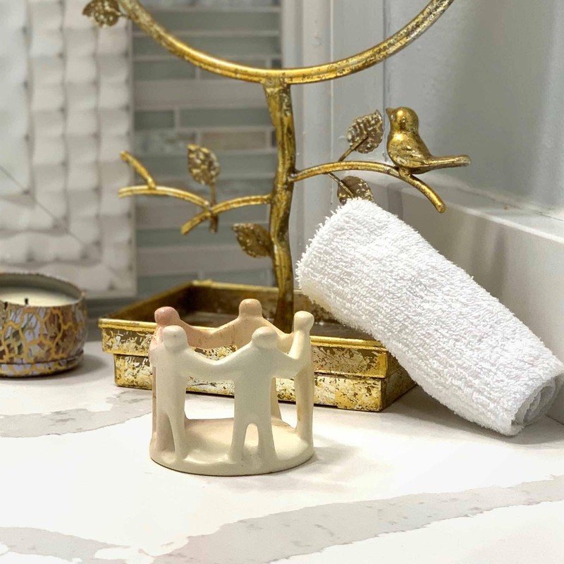 Global Crafts Natural Soapstone Circle of Friends