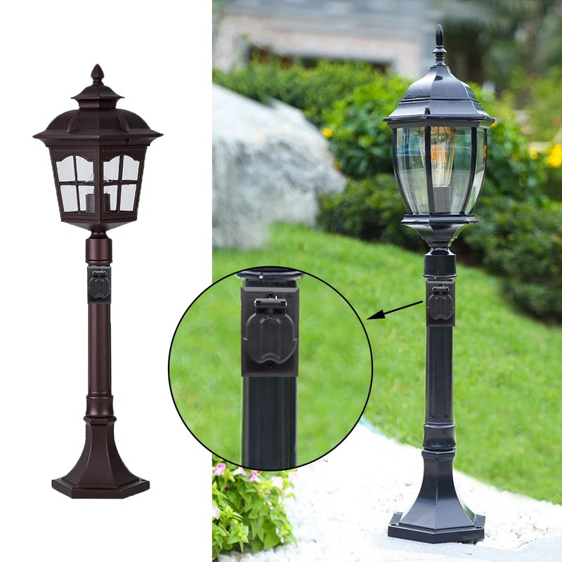 maierke AC 125V 15A Outdoor Lamp Post Grounded Convenience Outlet,Waterproof