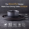 LERATIO Stoneware Dinnerware Sets for 6,Handcarft Ceramic Plates and Bowls