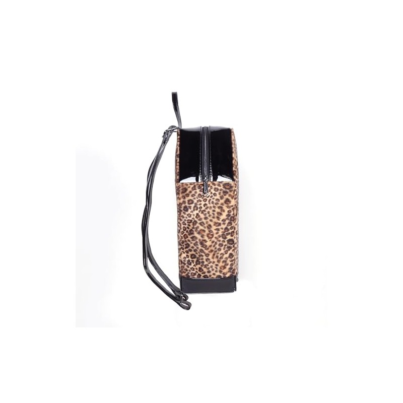 Rock Rebel Leopard Print Coffin Backpack