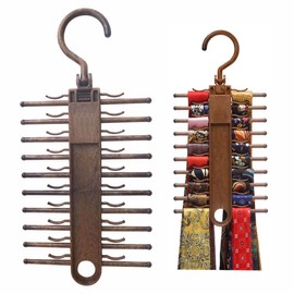 Juego de 1 colgador de corbata, antideslizante, para bufandas, gancho para cinturón con rotación de 360 grados, de forma segura hasta 20 lazos, el mejor organizador de plástico multiusos que ahorra espacio para clóset de almacenamiento