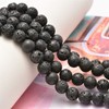 NCB 100pcs 10mm Black Volcanic Lava Beads Natural Semi Precious