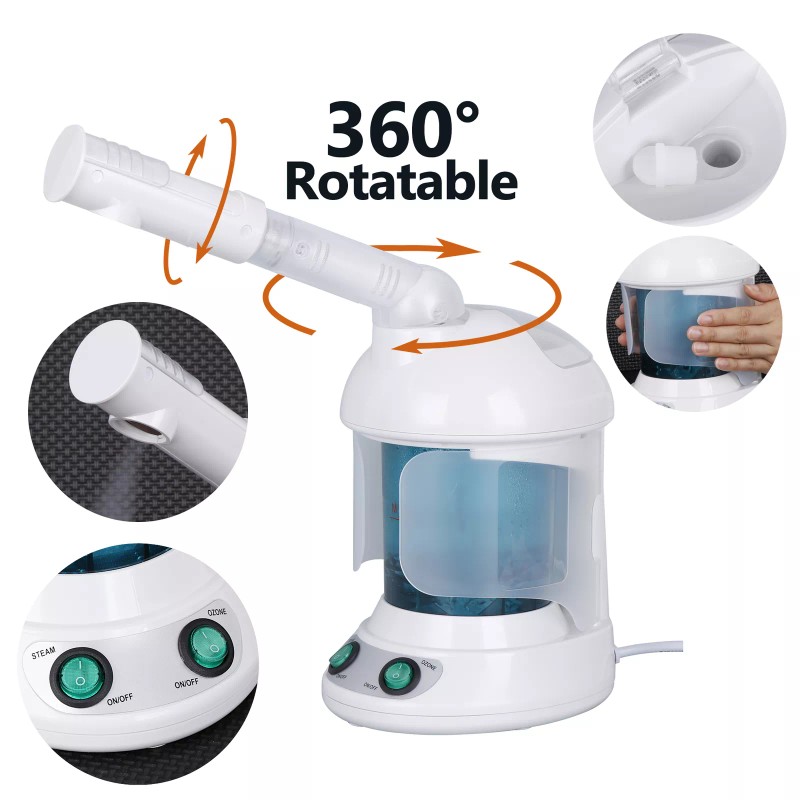 SEGAWE Facial Steamer Ozone Steamer with 360° Rotatable Arm Professional