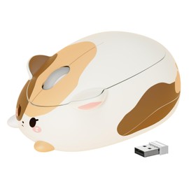 Akko Calico Wireless Laptop Mouse Cat Shape Mice 2.4GHz USB-A Receiver 1200DPI Optical Scanning Quiet Click Wireless Gaming Mouse Compatible with Mac/Win (Calico)