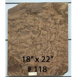 Walnut Burl Wood Veneer 18" x 22" raw no Backing 1/42" Thickness AAA Grade # 118