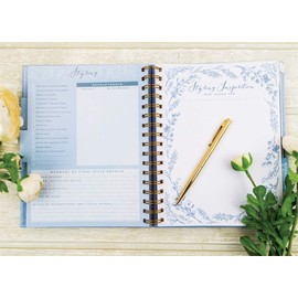 Rachel Ellen Designs Ltd Powder Blue Luxury Wedding Planner Journal with Sections, Checklists, and Pockets