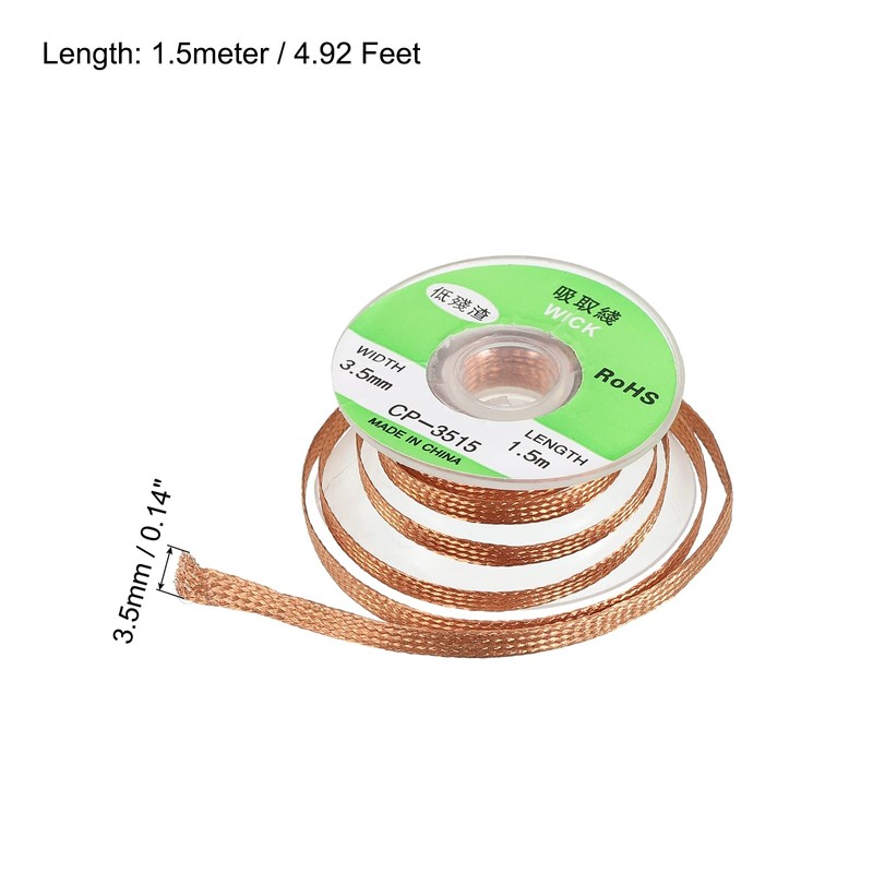 MECCANIXITY Solder Wick Braid No-Clean Desoldering Wick Braid 0.14 Inch