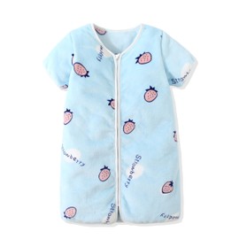 FairyMary Fleece Sleeper for Baby, Kids, Winter, Fleece Sleeper with Sleeves, Open Front, Boys, Girls, Autumn and Winter, Baby Shower, Gift, blue